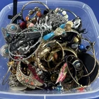 Vintage Rhinestone Costume Jewelry Lot , Metal Gold Silver Mixed 7+ Pounds