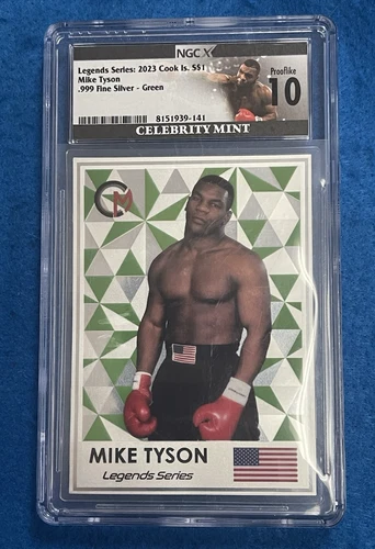 Legends Series 2023 Cook Islands Mike Tyson Silver Coin / Card NGC 10