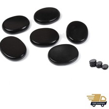 6Pcs Hot Massage Stones Set Natural Basalt Heated Warmer Stone for Spa Massag...