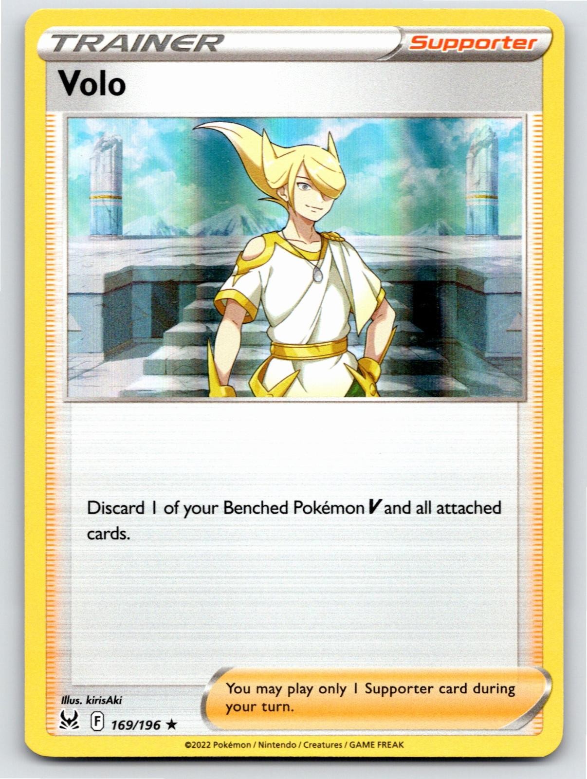2022 POKEMON VOLO LOST ORIGIN 169/196 HOLO RARE NM A45863 FREE S&H