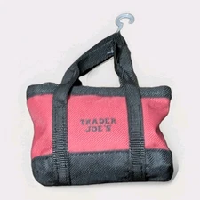 Vintage Trader Joe's 2 BAGS IN 1  (Red w/ Black Trim) MICRO TOTE AND GROCERY BAG