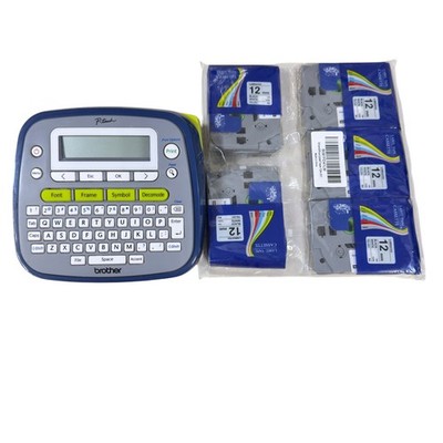 Brother P-touch PT-D200 Label Maker with 7x TZe-231 Black on White 12mm Tapes