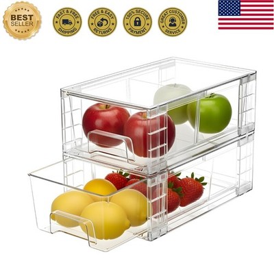 Versatile 2 Pack Clear Plastic Drawer Organizers for Kitchen and Bathroom