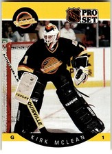 1990-91 Pro Set #302 Kirk McLean Vancouver Canucks NHL Hockey