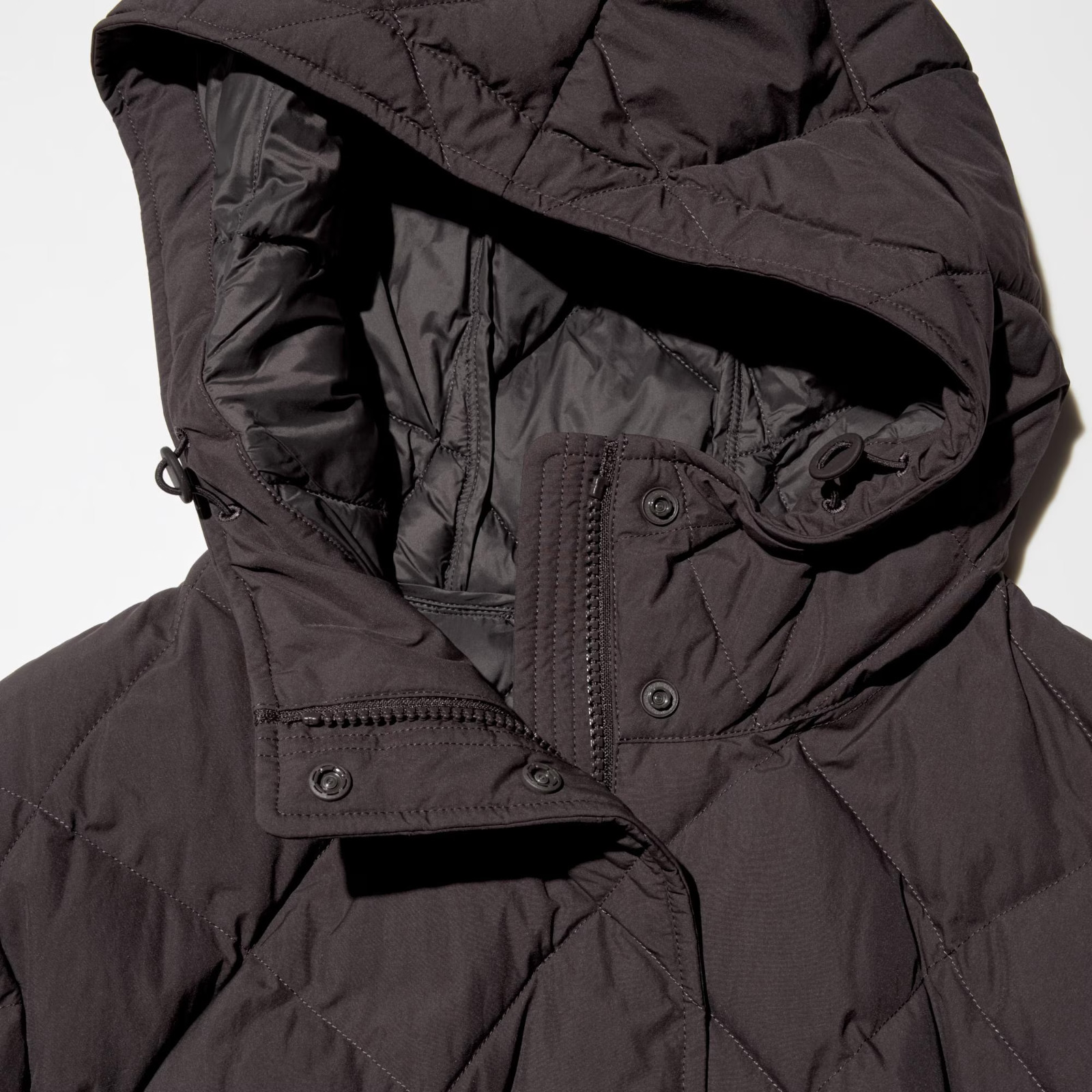 UNIQLO Puff Tech Long Coat Relaxed Fit Women's Black / Dark Brown / Olive New image 3