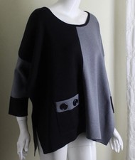 ANGEL Sabri Ozel Talla 1 S M L Lagenlook Boxy Pullover Suéter Top Túnica Modernista
