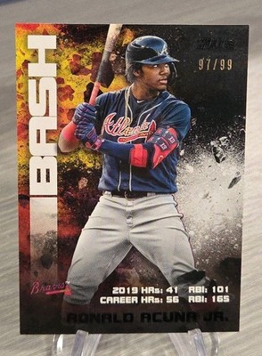 Ronald Acuna Jr 2020 Topps Stadium Club Bash & Burn Black /99 #1 Atlanta Braves