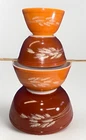 VINTAGE PRYEX AUTUMN HARVEST WHEAT NESTING MIXING BOWLS Set Of 4