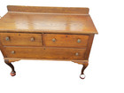 64242 Oak Vanity Desk with Tri-fold Mirrors — photo 7