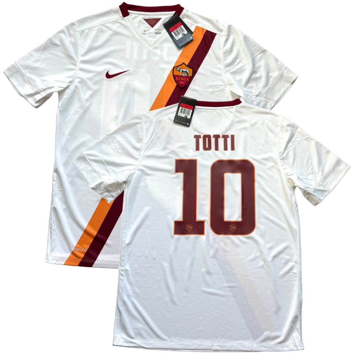 2014/15 AS Roma Away Jersey #10 Totti Large Nike Soccer Italian