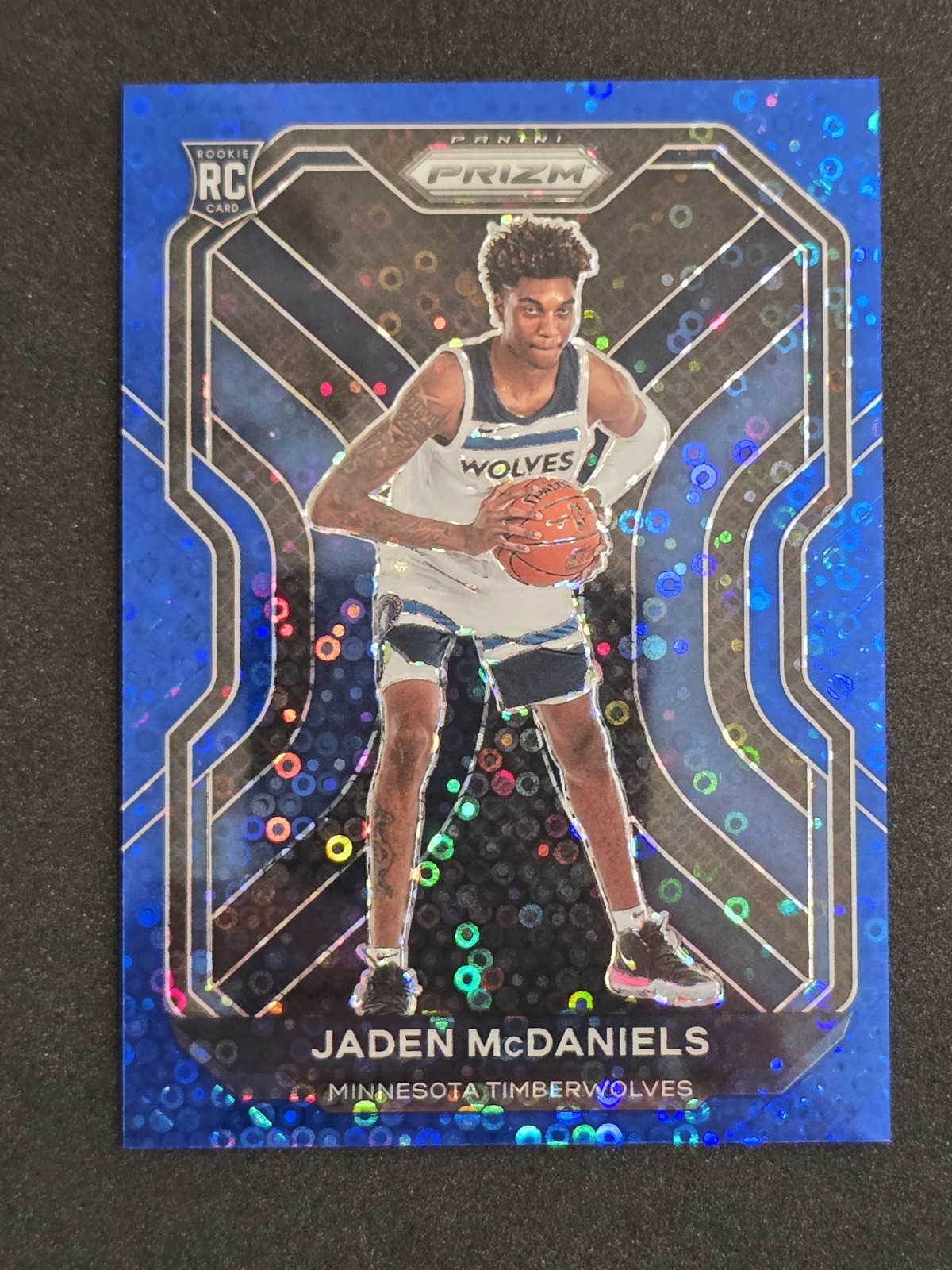2020-21 Panini Prizm Jaden McDaniels /175 Blue Fast Break Disco Prizm RC Rookie 
