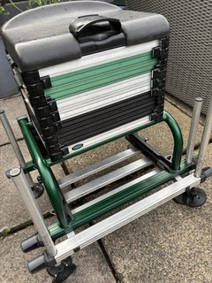 Rive C76 Coarse Fishing Seat Box Station with Drawers Green Silver Black