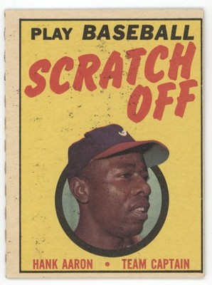 Hank Aaron Braves 1970 Topps Scratch Off (Unscratched/White) VG 15464