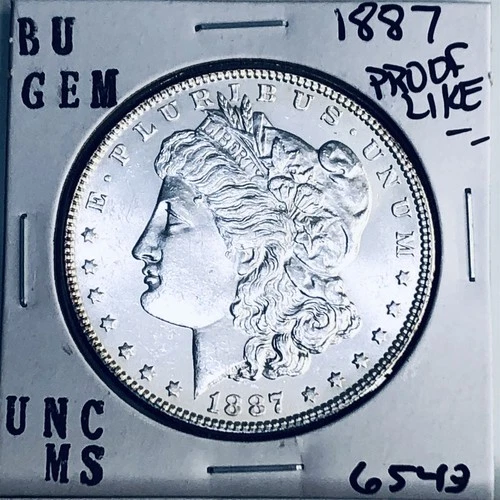 1887 BU GEM MORGAN SILVER DOLLAR UNC MS+++ U.S. MINT RARE COIN 6543