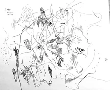 Ink Drawing Surrealist Landscape 11”x14” Paper