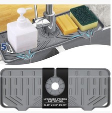 Silicone Kitchen Sink Splash Guard Faucet Handle Drip Catcher Tray Water Mat