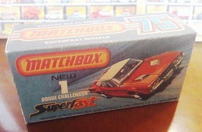      Matchbox Nr. 1 Dodge Chellenger Box Matt 280g Druck&Verarbeitung gut 