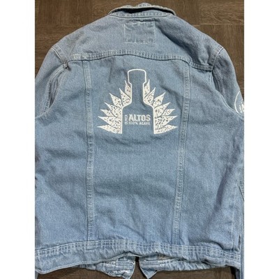 Altos Tequila Denim Jacket Women's Light Wash Graphic Jean Trucker Coat