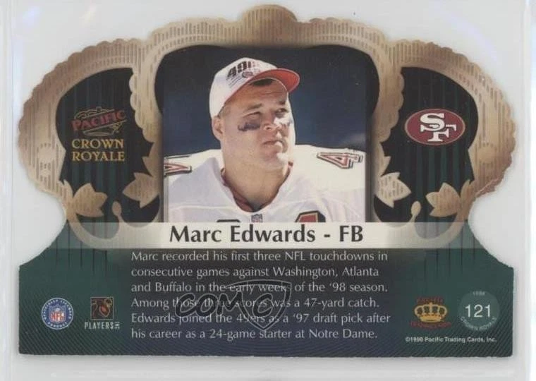 1998 Pacific Crown Royale Marc Edwards #121 - Image 2 of 2