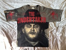 Vintage 1992 WWF The Undertaker All Over Print T-Shirt European Tour UK Rare AOP