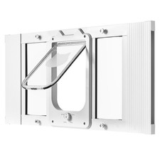Adjustable Cat Window Door, 27 - 32 Inch, 4 Lock Modes, Aluminum Frame