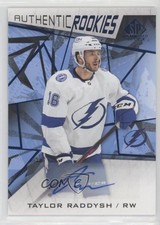 2021-22 Upper Deck SP Game Used Authentic Rookies Blue Taylor Raddysh Auto 10ik