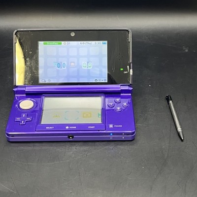 Nintendo 3DS Handheld Console Midnight Purple W/Stylus Tested & Working!