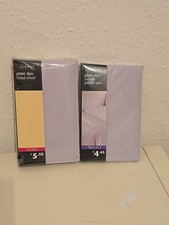 Set 2 federe viola matrimoniale e 2 federe Oxford nuove con etichetta