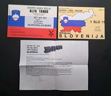 Rare Alfa Tango 327-AT-111 Slovenia DX QSL Card Set + Letter (1992-93 Tim)