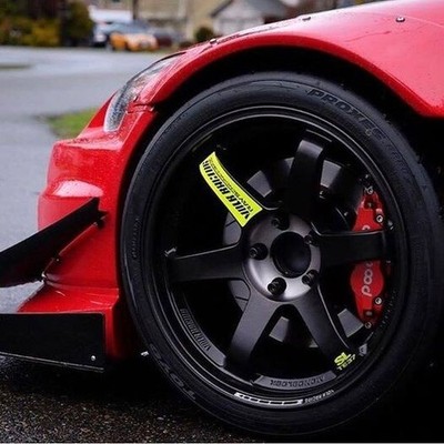 4 x Volk Racing TE37 SL Wheel Rays Engineering Rim Decal Sticker Yellow Ultra