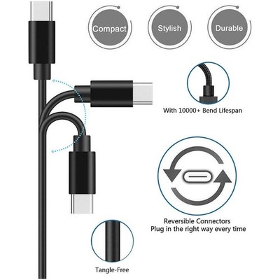 2 Cavi USB-C A USB-C 1m 60W Power Delivery | Cavo Di Ricarica Rapida Con Chip E-Mark | Per Galaxy, IPad, MacBook - 2