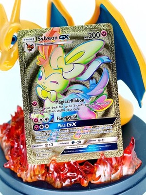 Pokemon Karte Custom | Sylveon Feelinara - Gold Holo Full Art Deko NM