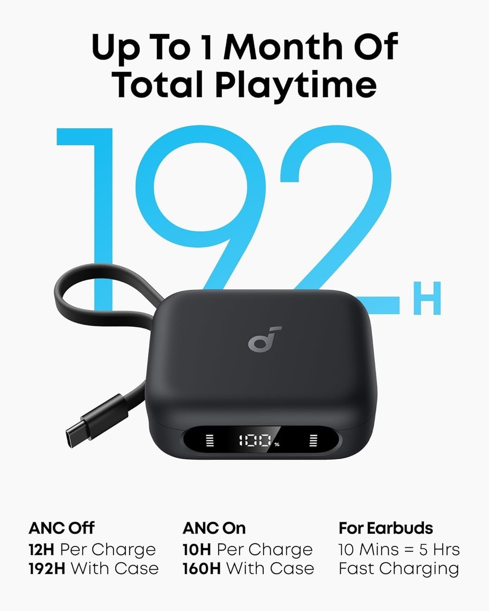 Soundcore P41i by Anker, Adaptive Noise Cancelling Earbuds, 12H