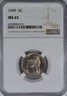 1949 JEFFERSON NICKEL 5C NGC MS 65 Jefferson
