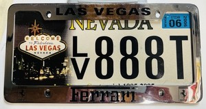 Ferrari Las Vegas Dealer License Plate Frames Solid Brass Pair 308 328 355