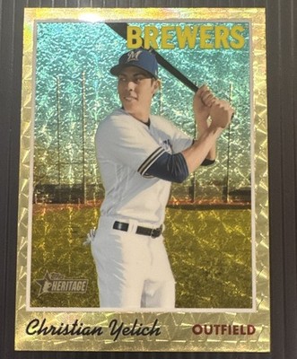 2019 Topps Heritage 1/1 chrome superfractor Christian Yelich THC-410 