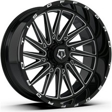 20x12 Tis 547bm Gloss Black Milled Wheels 5x4.55x5 -44mm Set Of 4