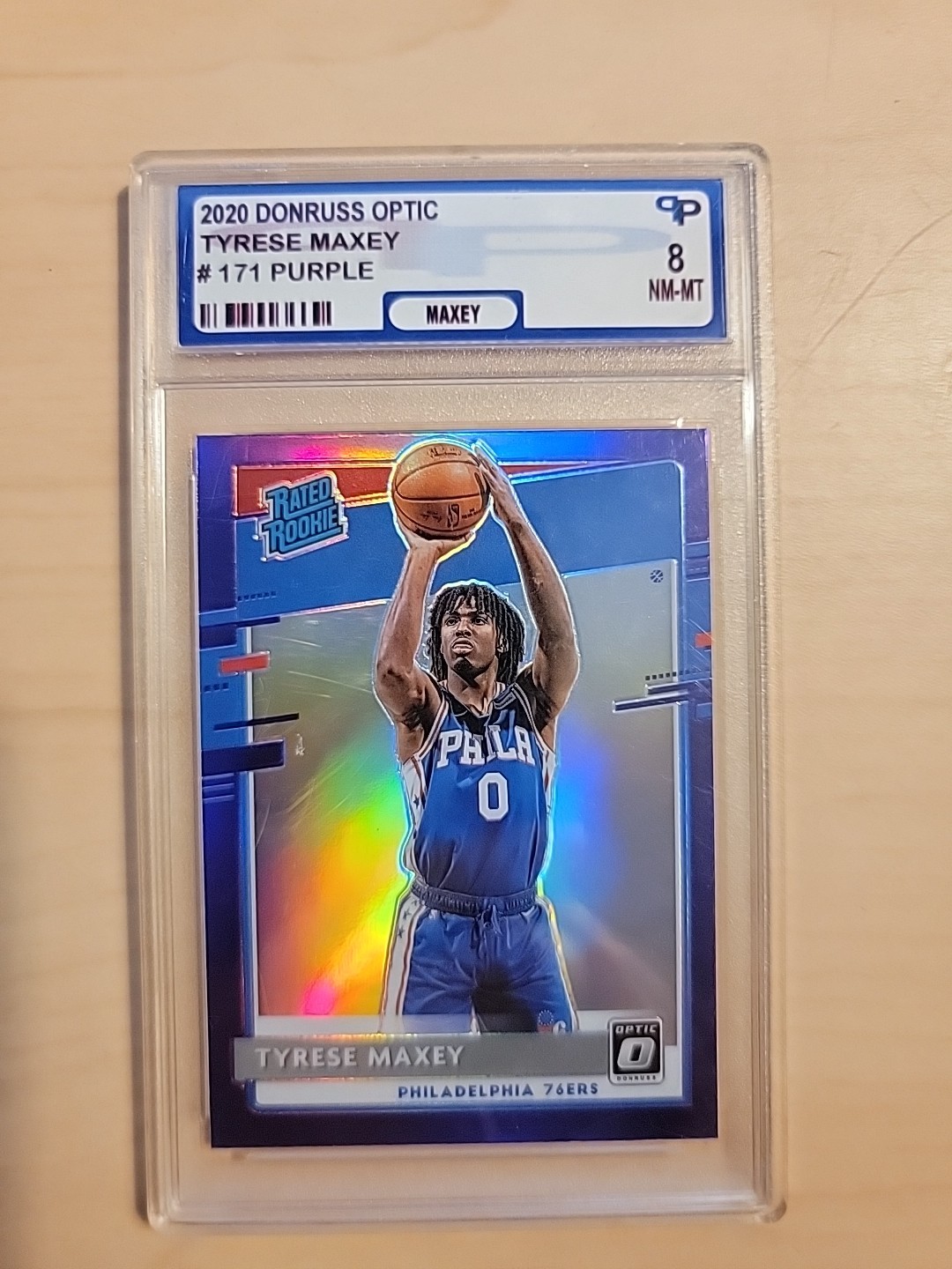 2020-21 Panini Donruss Optic - Rated Rookie Tyrese Maxey #171 Purple Prizm (RC)