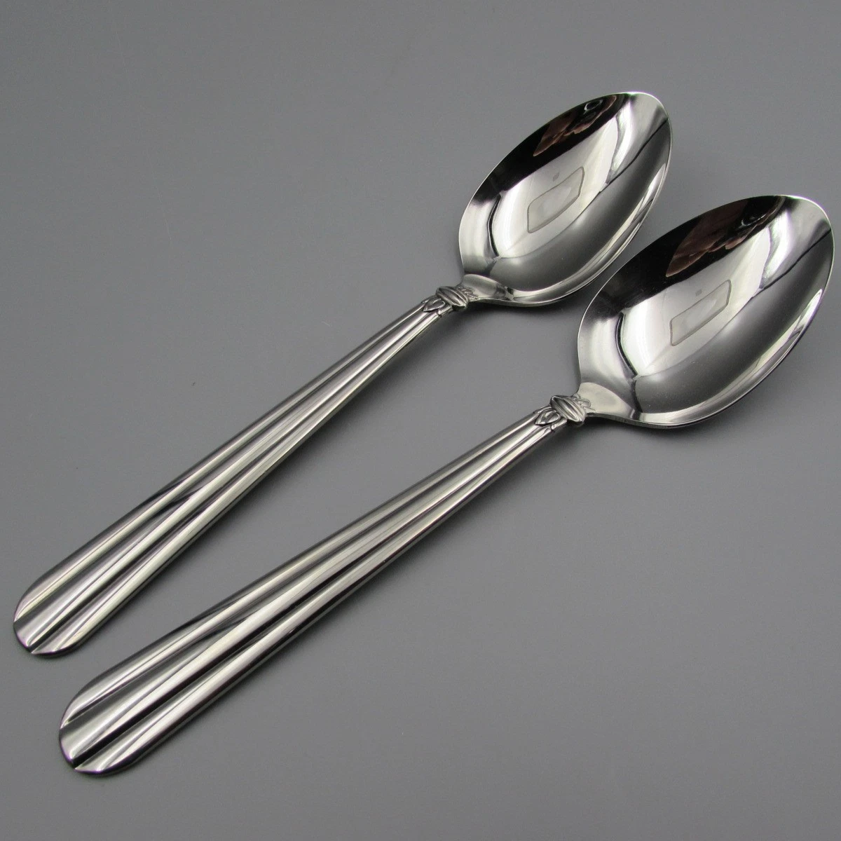 Oneida Community Stainless TENNYSON Regular Serving Spoons - Set of Two - Used