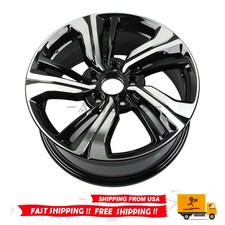 New 17 X 7 Replacement Wheel For 2016-2018 Honda Civic 64099 Black Machined