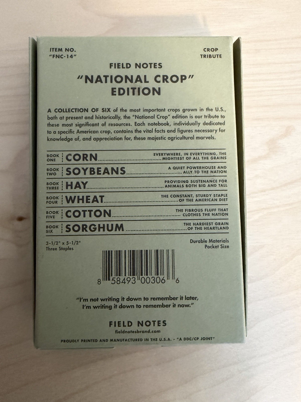 Field Notes National Crop Edition SPRING 2012