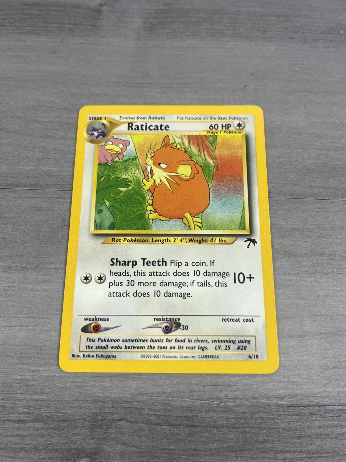Raticate 6/18 Southern Islands Regular Rare Vintage Pokemon Card