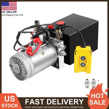 8 Quart Double Acting Hydraulic Pump 12v Truck Crane Dump Trailer Lift Powe Unit
