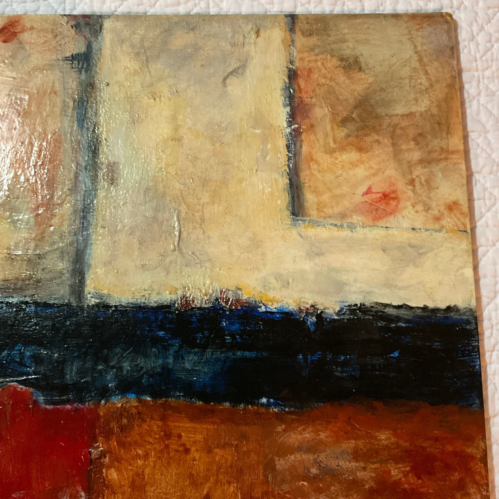 Modernist abstract oil painting camp painted Santa Monica pier