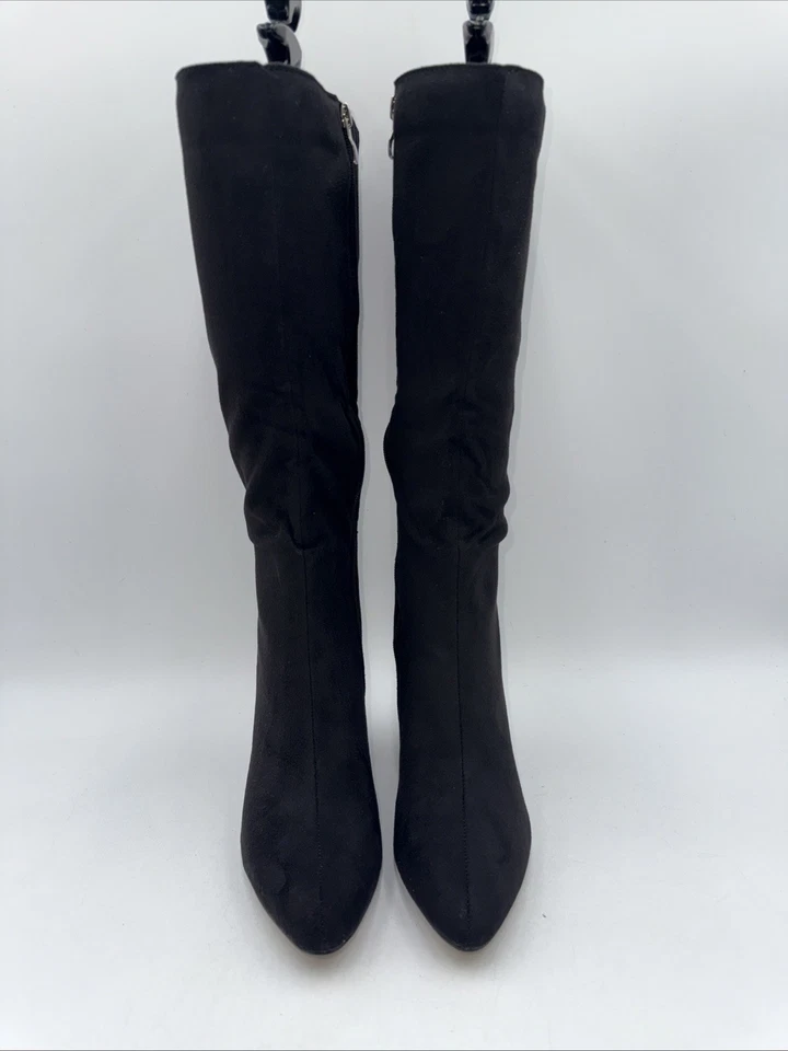 Journee Collection Womens AMEYLIA Black Faux Suede Knee-High Boots Size 7 M - Image 2 of 4