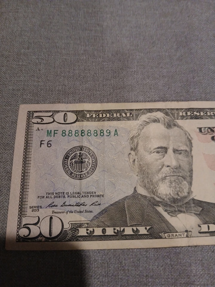 50 dollar bill serial #88888889 - Image 3 of 4