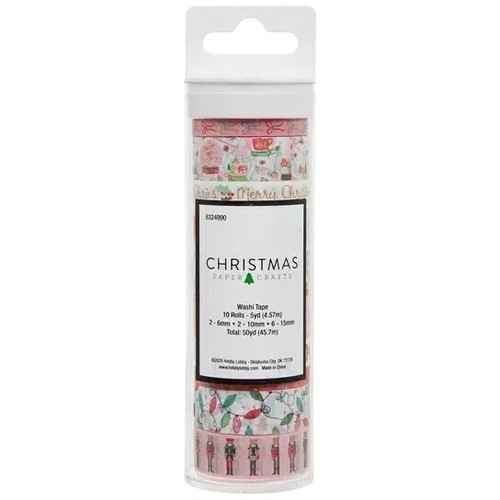 Yuletide Cheer Washi Tape 2025 Navidad Washi Tape Set 10 Rollos 50yd Artesanía - Imagen 2 de 8
