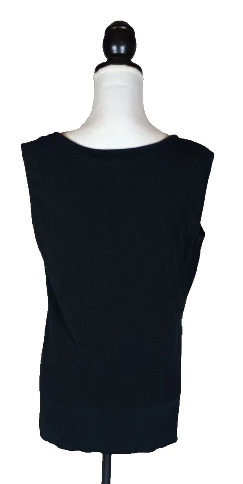 Camiseta sin mangas Karen Scott para mujer L negra sin mangas cuello redondo informal Foto 3 de 4