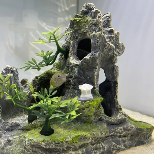 Aquarium Fish Tank Ornament Decoration Mountain Hiding Fish Tank Cave Mountain - Picture 9 of 9