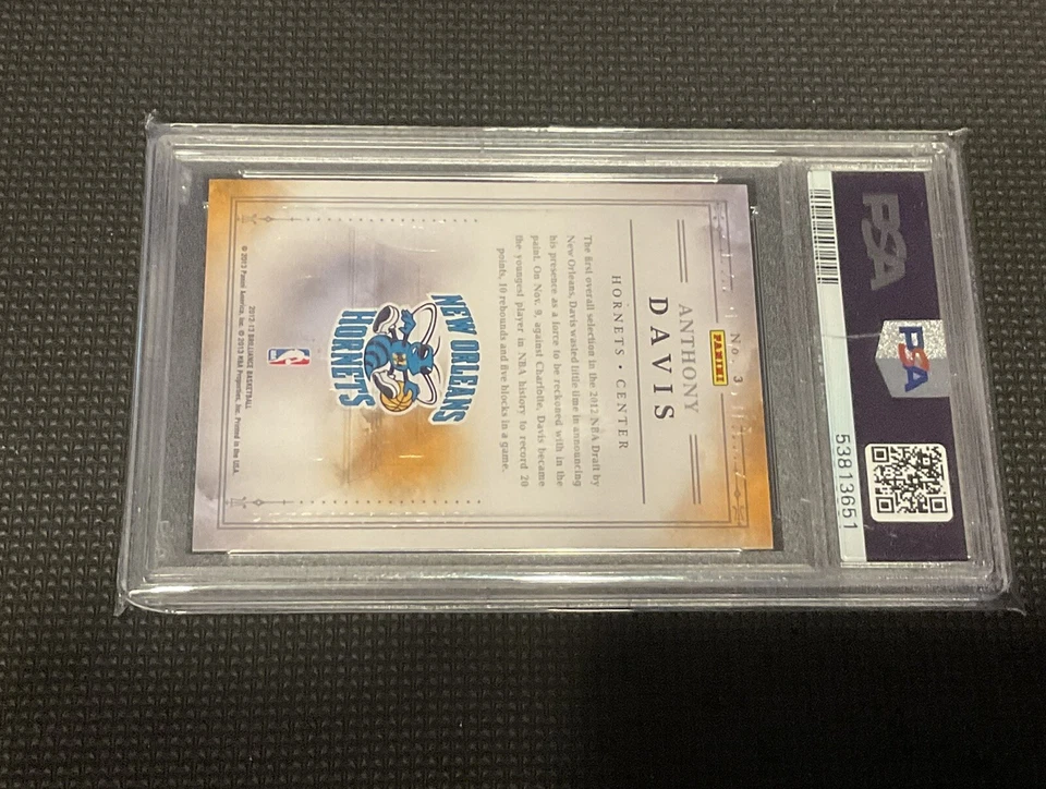 2012-13 Panini Brilliance Magic Numbers Anthony Davis #3 PSA 10 GEM MT Rookie RC - Image 2 of 2